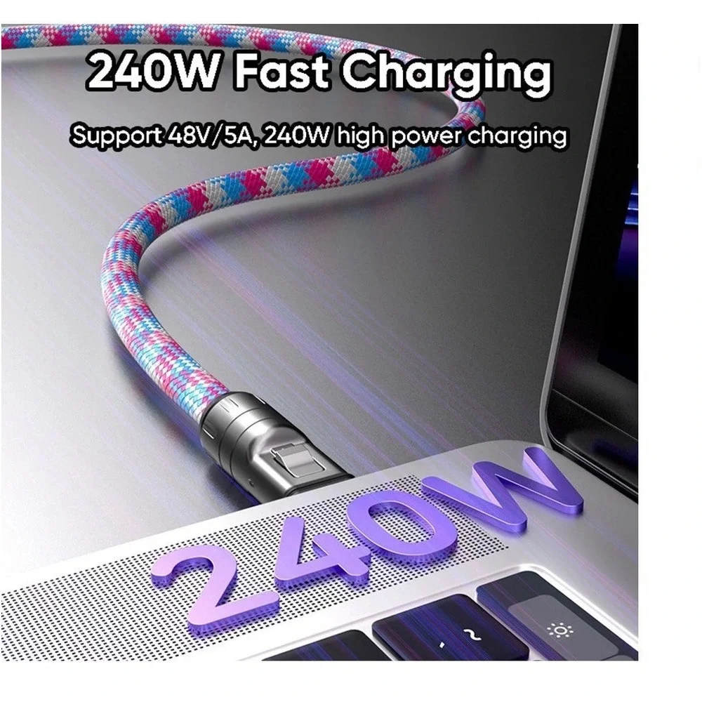 Type C to Type C 240W Fast Charging with Wearable Bracelet
